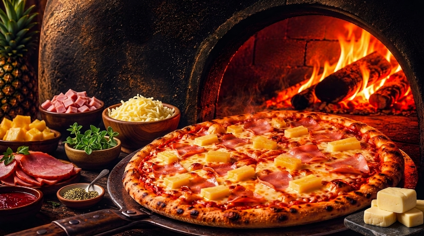Pizza artesanal en horno